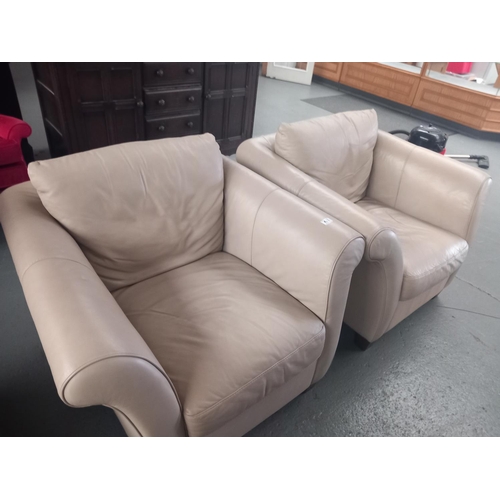 428 - Two leatherette Italsofa armchairs