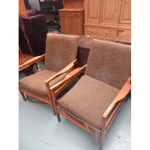 434 - Two retro upholstered armchairs