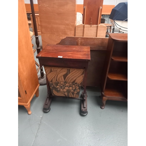 445 - A Victorian mahogany sewing box