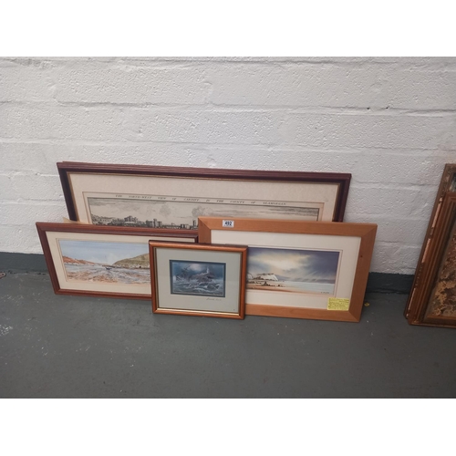 492 - Welsh related framed pictures and prints to include original pastel by Brian Wheeler