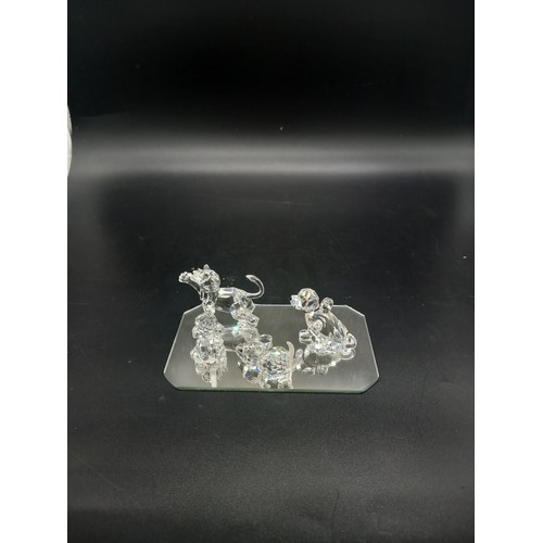 762 - Small Swarovski crystal dog figures (one needs ear reattaching)