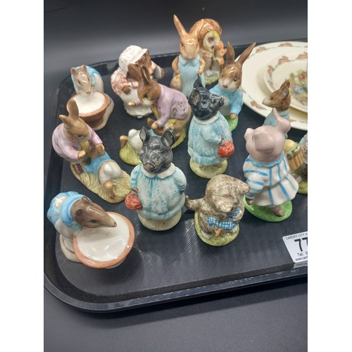 778 - Bunnykins cups and plates and a collection of Beswick figures - Pig Wig, Peter Rabbit, etc