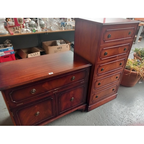 602 - Two mahogany media cabinets