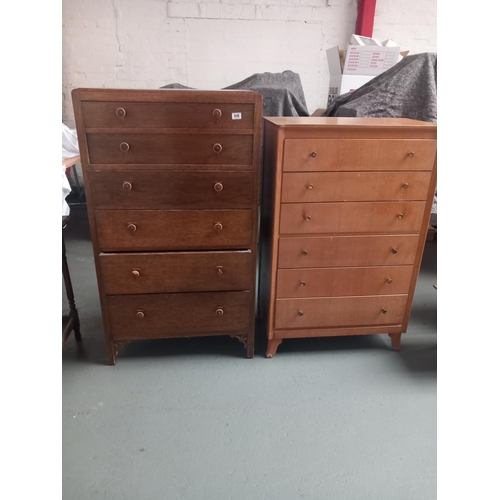 646 - Lebus mid century chest of drawers and an oak 6 drawer chest of drawers

Height 135cm
Width 76cm
Dep... 