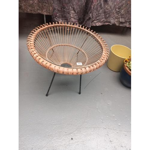 650 - A mid century Franko Albini rattan and glass topped coffee table