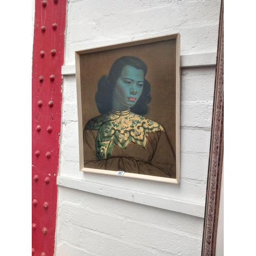 697 - A Tretchikoff green lady print