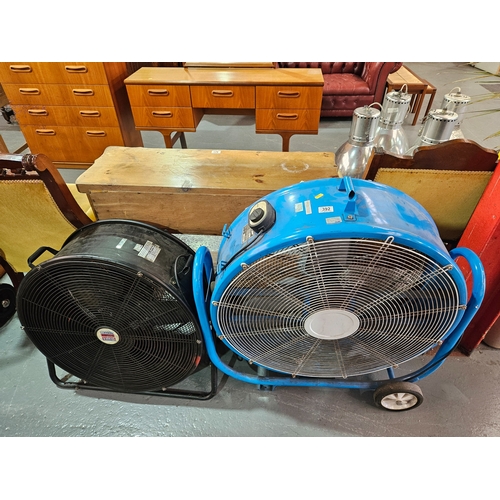 392 - A Clarke air drum fan with a Sealey drum fan