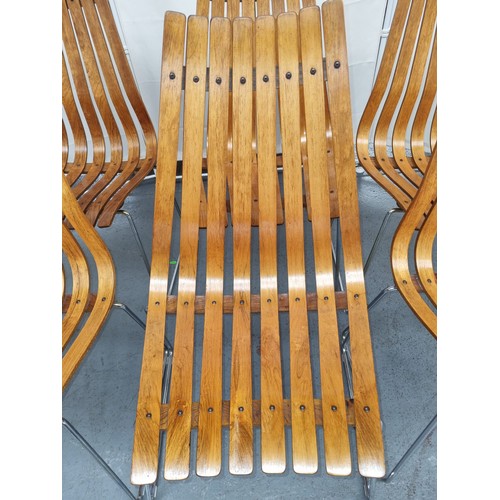 609 - A set of six mid-century modern Hans Brattrud chairs for Hove Möbler. This set of 