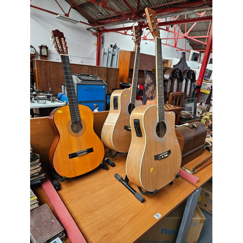 357 - 2 Red Hill acoustic guitars and 1 Hohner acoustic guitar