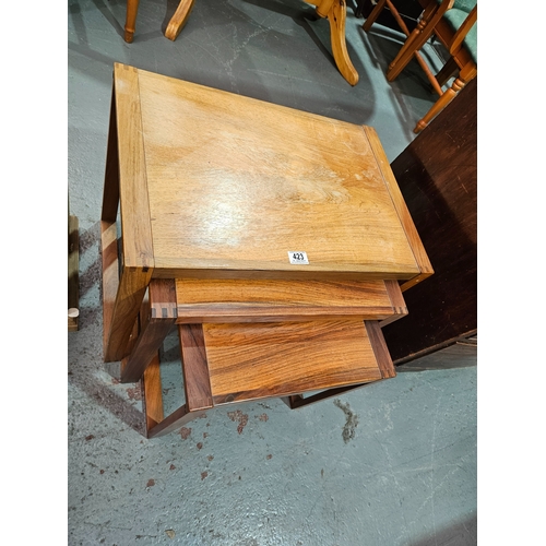 423 - A rosewood Norwegian set of 3 nest of tables