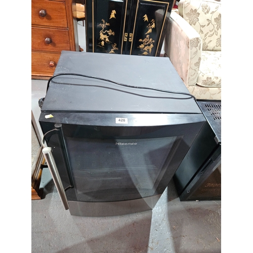 428 - A HiSense glass fronted fridge/drinks fridge