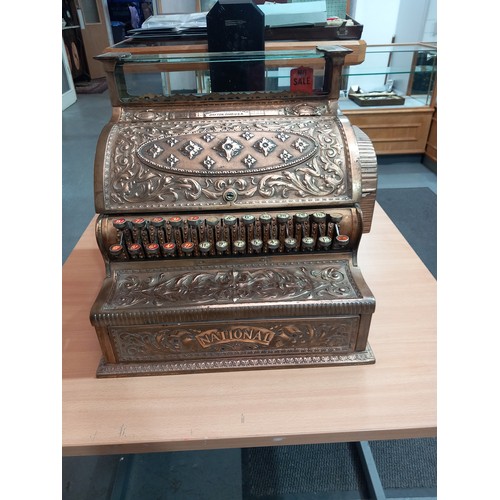 525 - An antique brass National Cash Register Serial Number 178215 model 35 believed to be 1898 - lovely c... 