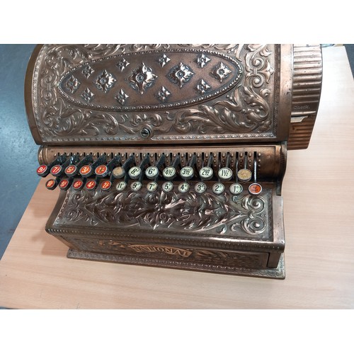 525 - An antique brass National Cash Register Serial Number 178215 model 35 believed to be 1898 - lovely c... 