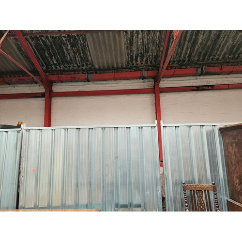 499 - Eight galvanised site fencing/screens with feet