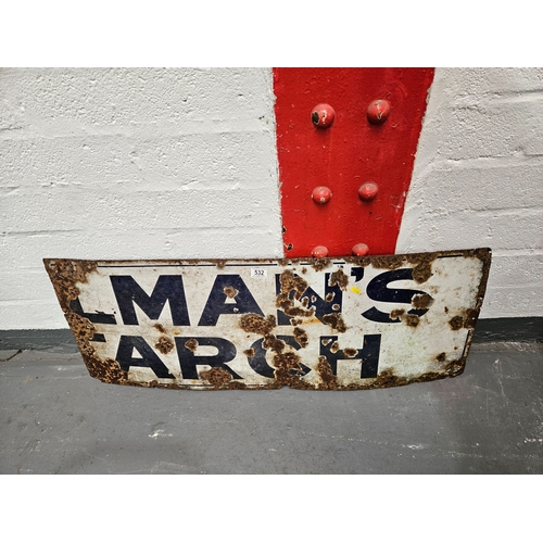 532 - Half of a Coleman's enamel sign