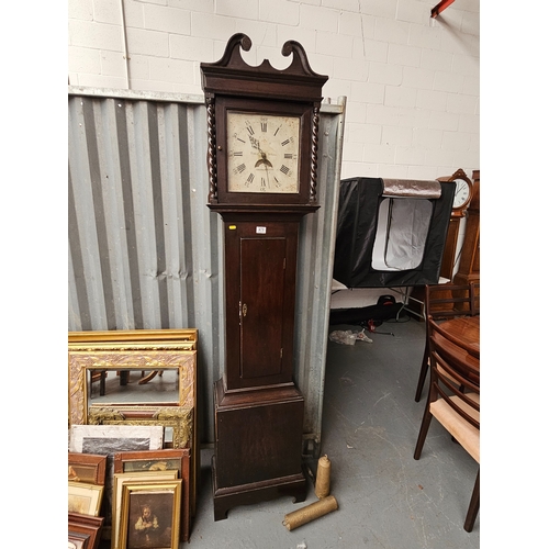 479 - An oak cased 8 day grandfather clock