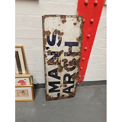 489 - Half of a Coleman's enamel sign