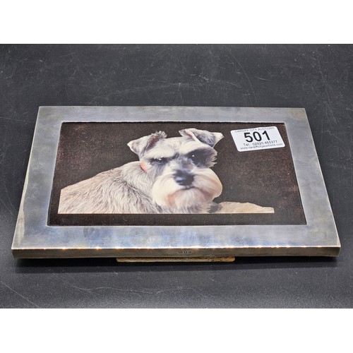 501 - A hallmarked silver picture frame - 22cm x 15cm