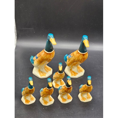 516 - 1 large (19cm tall) and 5 smaller (12cm tall) Beswick ducks in perfect condition, plus another large... 