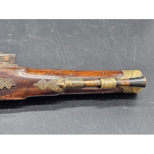 518 - An early Officers French military flintlock pistol - this pistol was found in a house in Newport dur... 