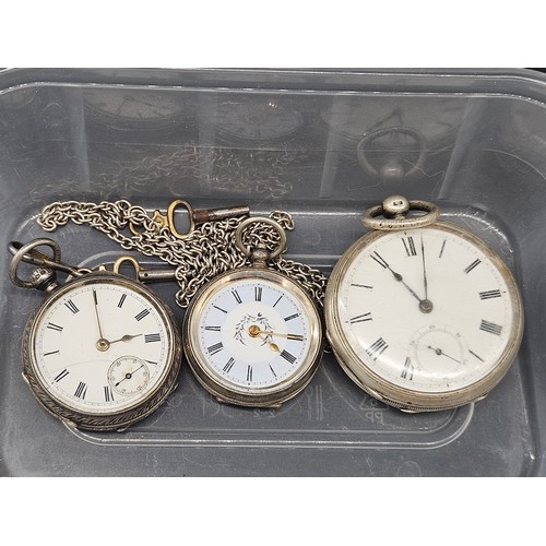 533 - Three silver pocket watches - untested