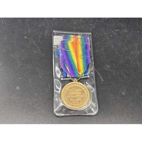 534 - First World War Victory and British War Medal awarded to 17778 PTE E. J. Mathews - Worcester Regimen... 