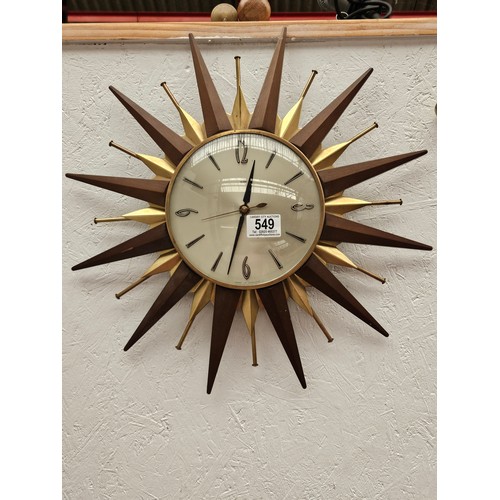 549 - A Metamec Starburst mid century clock