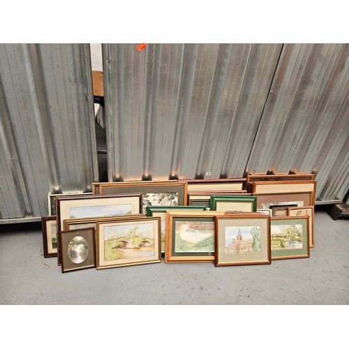 433 - A quantity of framed watercolours