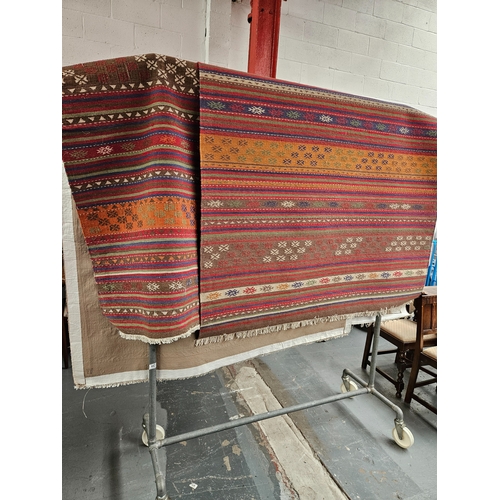 443 - 2 large modern rugs (Rail not included)