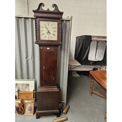 449 - An oak cased 8 day grandfather clock