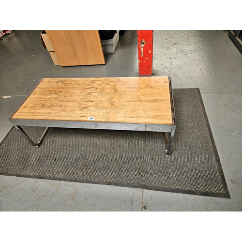 456 - A rosewood and chrome coffee table - believed to be Merrow Associates - mid-century modern