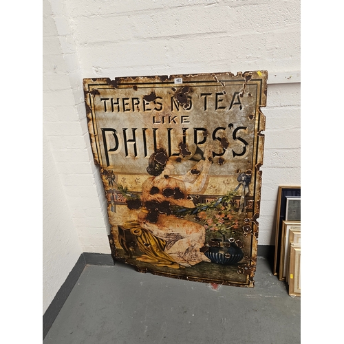 462 - A large enamelled Phillips Tea advertising sign