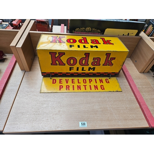 530 - A four sided tin hanging Kodak advertising sign 