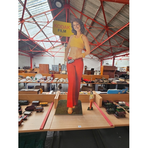 532 - Two Kodak cardboard advertising signs - one being 163cm tall and the other 38cm tall