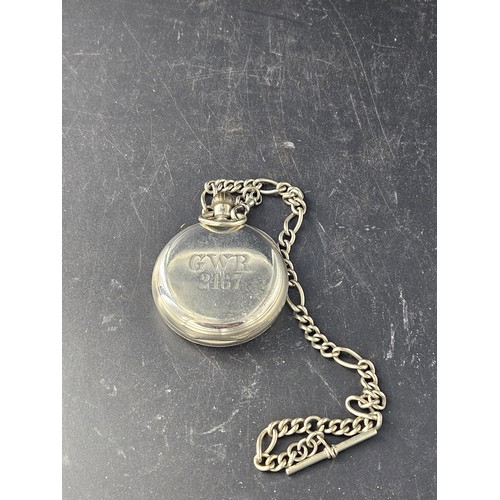 808 - A Great Western Railways (GWR) pocket watch - dial marked GWR and back cover GWR 2467 - untested