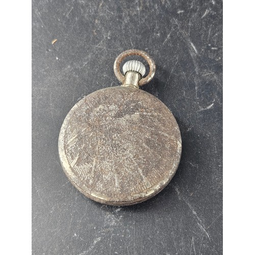 811 - A Railway Timekeeper pocket watch and watch chain - poor condition and not working