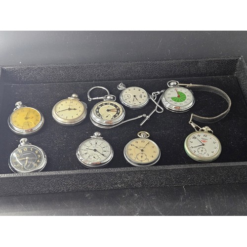 813 - Seven pocket watches - Ingersol x 2, Federal, Ingersol Triumph, Smiths Empire and Services plus a st... 