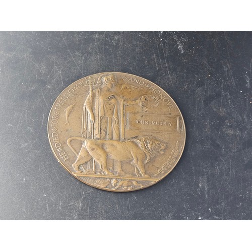 826 - A Great War death plaque/death penny - John Murphy