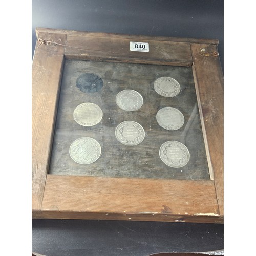 840 - Seven silver medallions - 