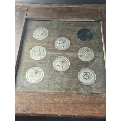 840 - Seven silver medallions - 