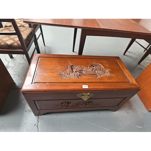 592 - A camphor wood chest

Measurements: Height 48cm, Width 92cm, Depth 45cm