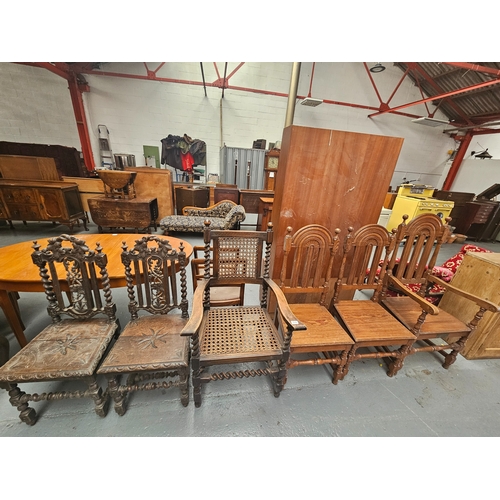 598 - Six assorted dining chairs