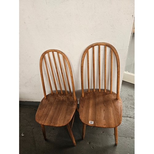 651 - Two Ercol style dining chairs