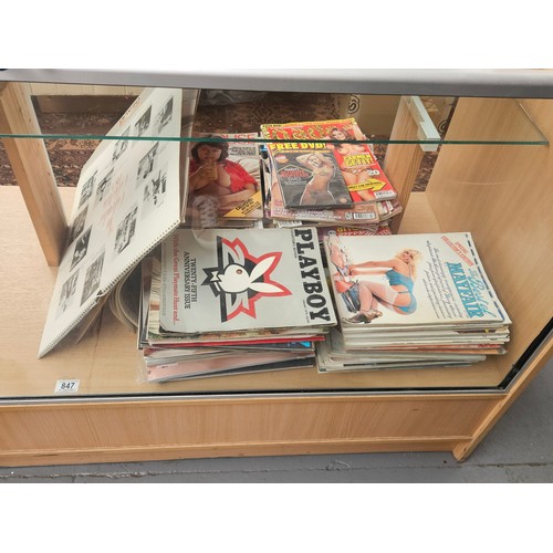 847 - A large quantity of collectible erotic magazine - Playboy, Mayfair, Penthouse, etc, some from the 19... 