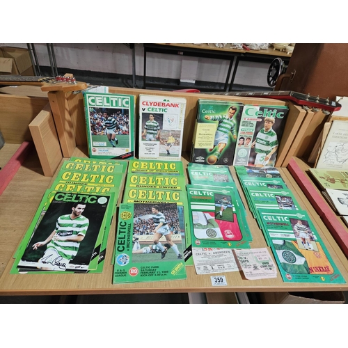 359 - Celtic football programmes - 80's/90's home/away - some tickets