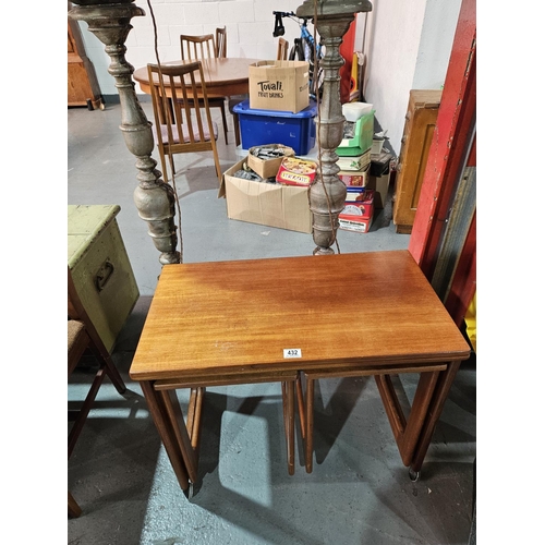 432 - A teak McIntosh triform folding nest of tables