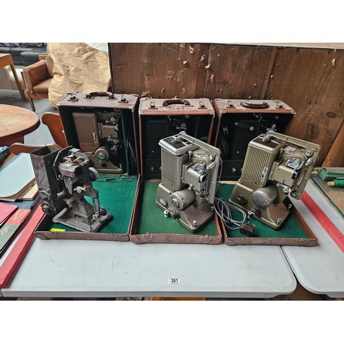 381 - Five Specto and one Pathescope vintage movie projectors