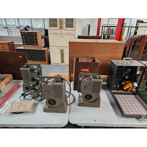 383 - Six Specto vintage movie projectors