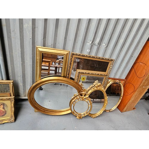 446 - Nine framed mirrors