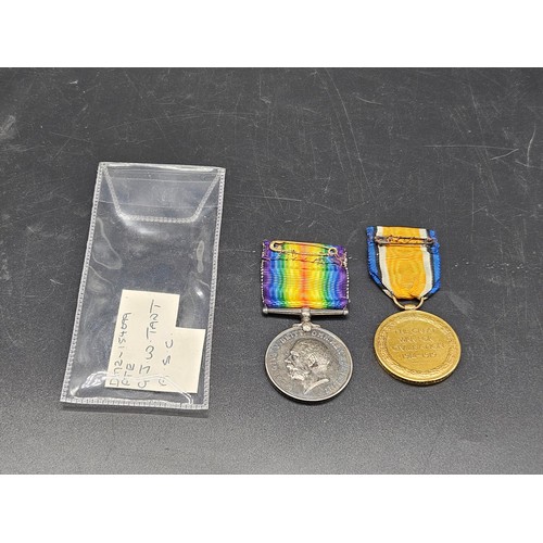 522 - First World War medals - The War Medal and The Victory Medal awarded to DMZ - 154099 - Pte GJW Tant ... 